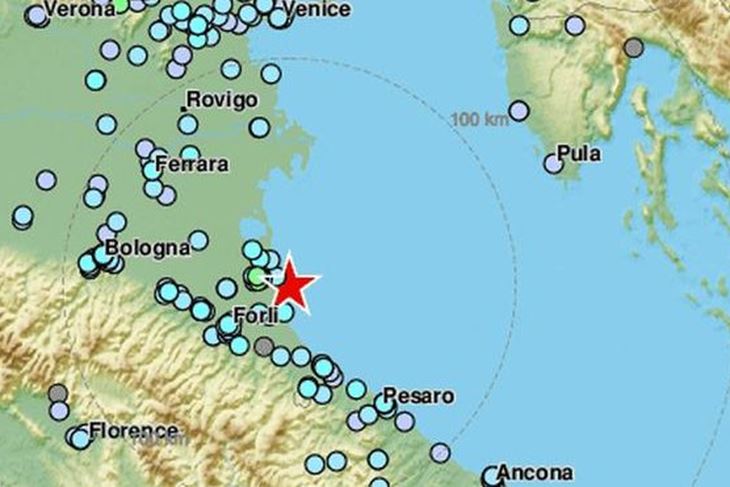 Epicentar potresa, izvor: EMSC