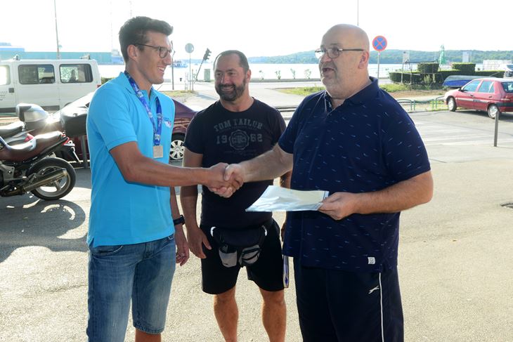 Fabio Ipsa, trener Elvis Orbanić i predsjednik kluba predsjednikom Dragan Stanković (Dejan ŠTIFANIĆ)