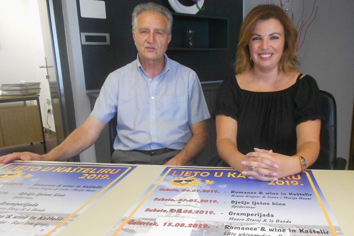 Enio Jugovac i Romina Sinosich najavljuju Svjetski dan turizma u Kašteliru (M. RIMANIĆ)