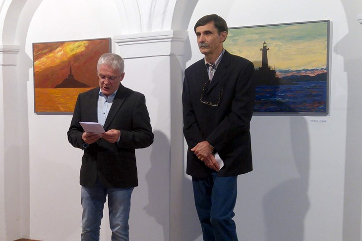 Saša Nikolić i Boško Kedžo na otvaranju izložbe