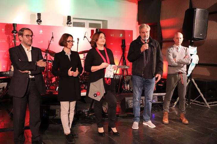 S otvaranja festivala: Vladimir Torbica, Nadia Štifanić Dobrilović, Snježana Radetić, Đelo Hadžiselimović i Aleksandar Poropat   