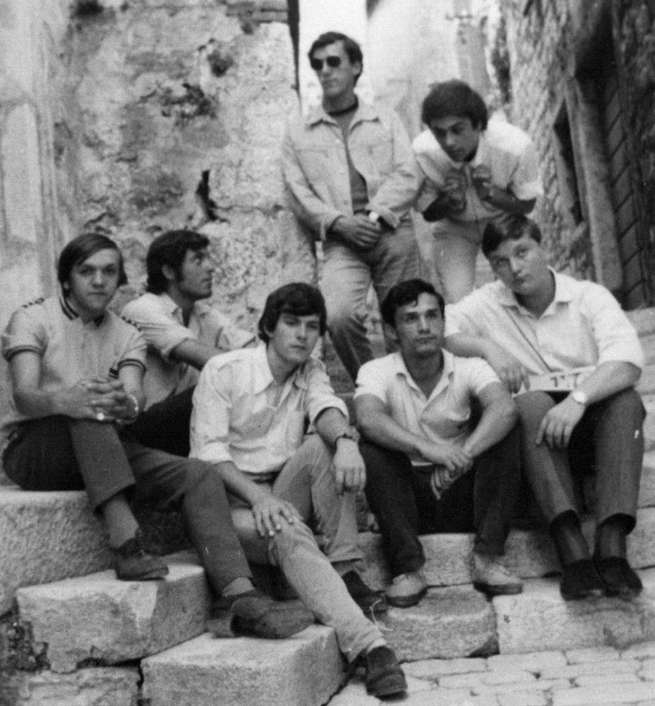 Grešnici 1967. godine Dino Ruggero, Stanko Pulić, Egidio Budicin, Mario Drandić, Klaudio Božić, gore Franco Salvi i Getto