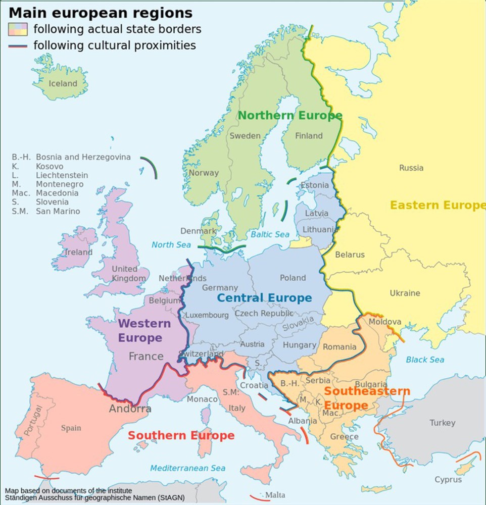 Mitteleuropa, geopolitička karta