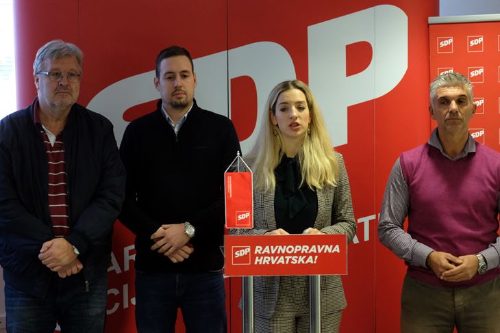 Radenko Ognjenović (HSU) i SDP-ovci Siniša Gordić, Sanja Radolković i Igor Belas / M. MIJOŠEK