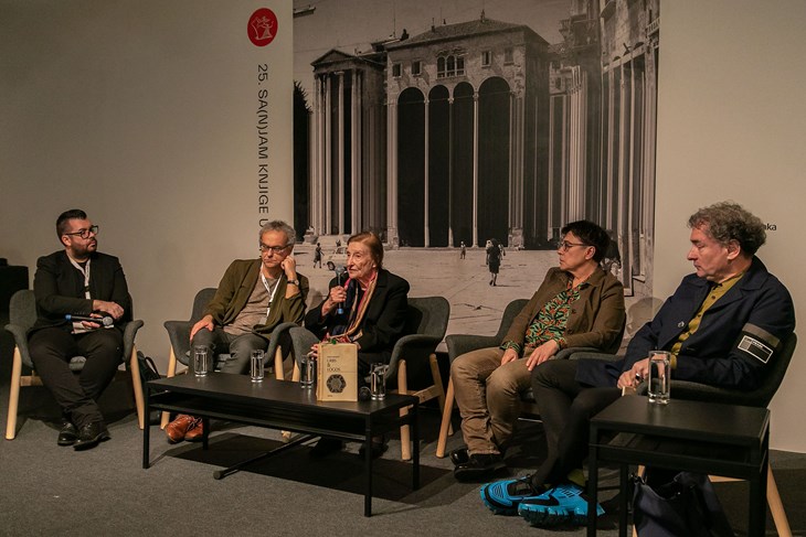 Aljoša Pužar, Ivan Ristić, Latinka Perović, Leonida Kovač i Idis Turato (Sanjam knjige/Manuel Angelini)