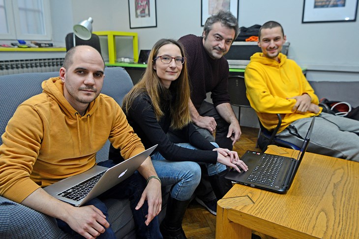 Robert, Lea, Goran i Matej u Coworking prostoru Kotača (D. ŠTIFANIĆ)