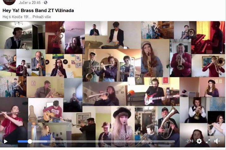 Brass band Zajednice Talijana Vižinada svira na fecebooku (M. RIMANIĆ)