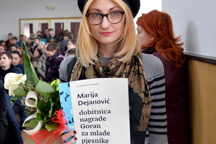 Marija Dejanović dobitnica nagrade Goran za mlade pjesnike na dodjeli nagrade u Lukodolu 2018. (Damir ŠKOMRLJ)