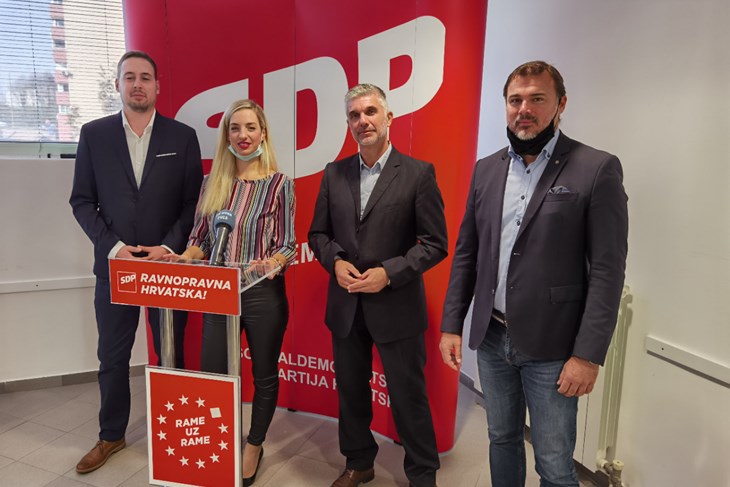 SDP-ovci danas na pressici - SIniša Gordić, Sanja Radolović, Igor Belas i Danijel Ferić