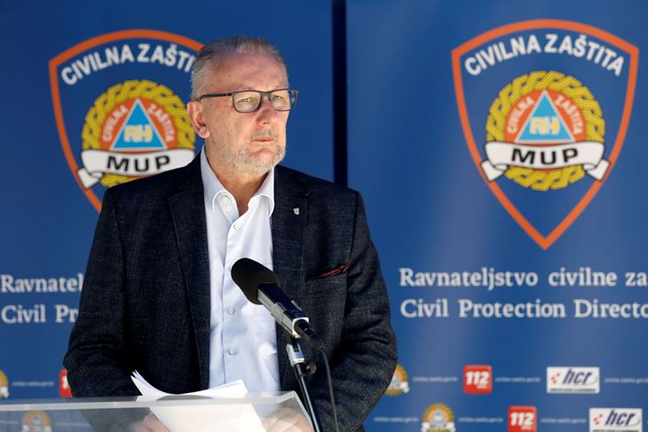 Zagreb, 190420. Konferencija za medije odrzana u Nacionalnom kriznom stozeru. Na fotografiji: Davor Bozinovic. Foto: Tomislav Kristo / CROPIX