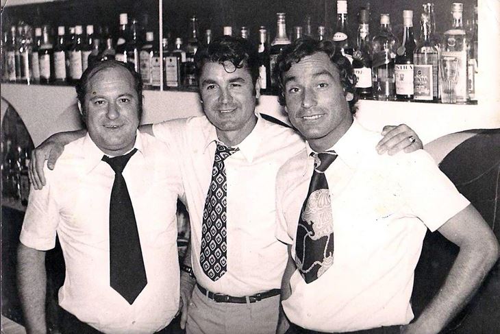 Corrado Pellizzer, nogometni sudac Marjan Rauš i Silvio Brunelli u Lanterni