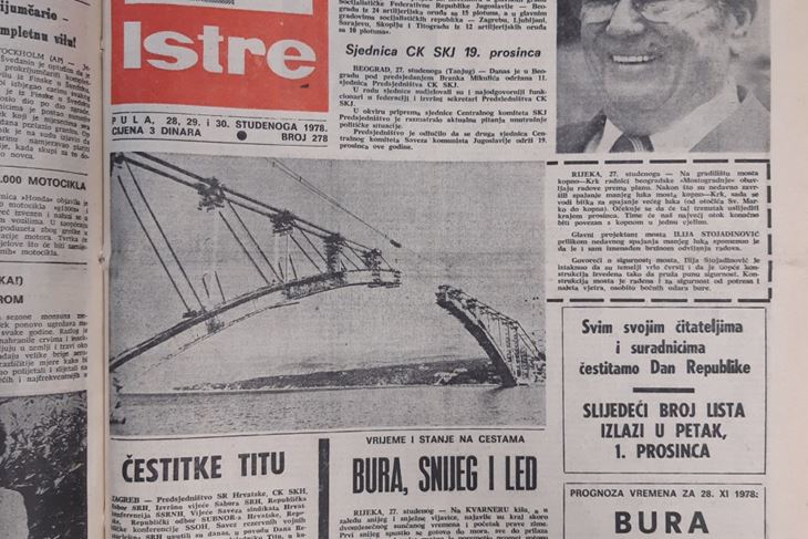 Naslovnica Gasa Istre 29.11.1978.