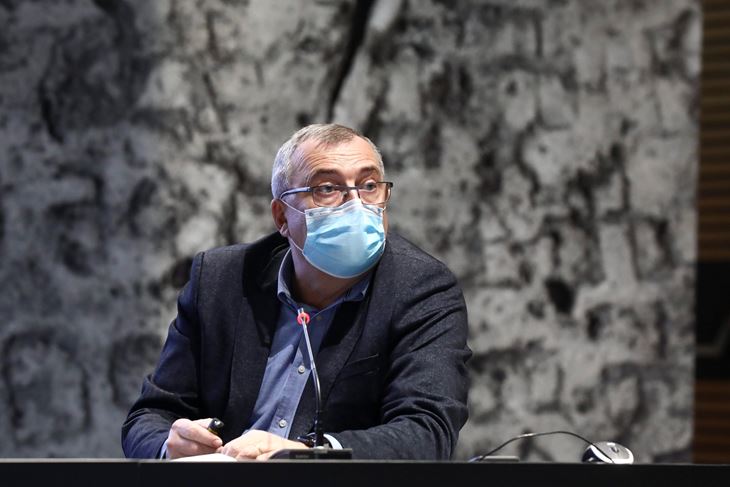 Zagreb, 041220. NSK. Hrvatske Bratske Zajednice 4. Konferencija za medije Stozera civilne zastite RH. Na fotografiji: Krunoslav Capak. Foto: Zeljko Puhovski / CROPIX
