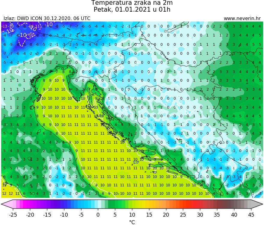 Prognoza vremena za 31. 12. 2020.