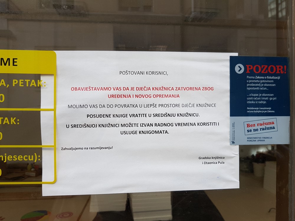 Dječja knjižnica ostaje zatvorena do rujna (Snimila Mirjana Vermezović Ivanović)