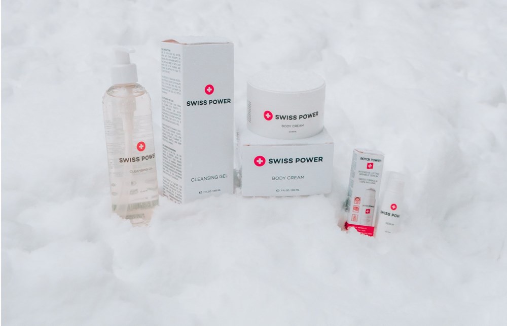 Linija proizvoda Swiss Power, serum Swiss Power nalazi se s desne strane fotografije
