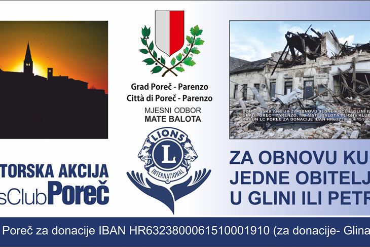 Aukcija će se provoditi putem Facebook stranice Lions cluba Poreč