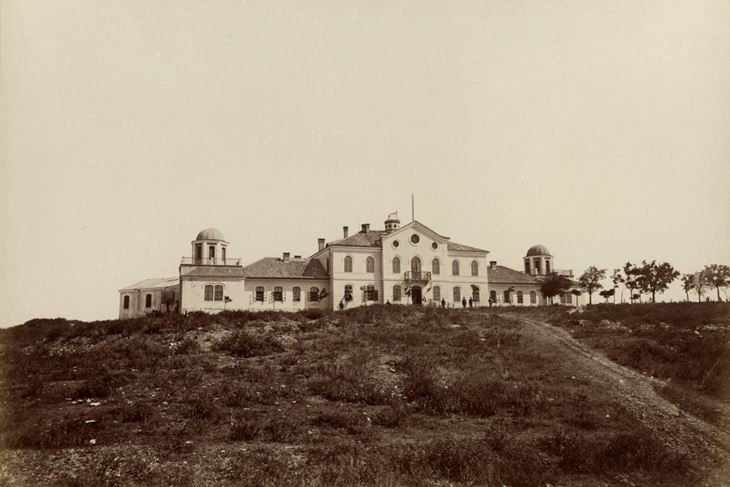 Slika Hidrografskog zavoda na Montezaru iz 1872. (Izvor: Sveučilišna knjižnica, Beč)