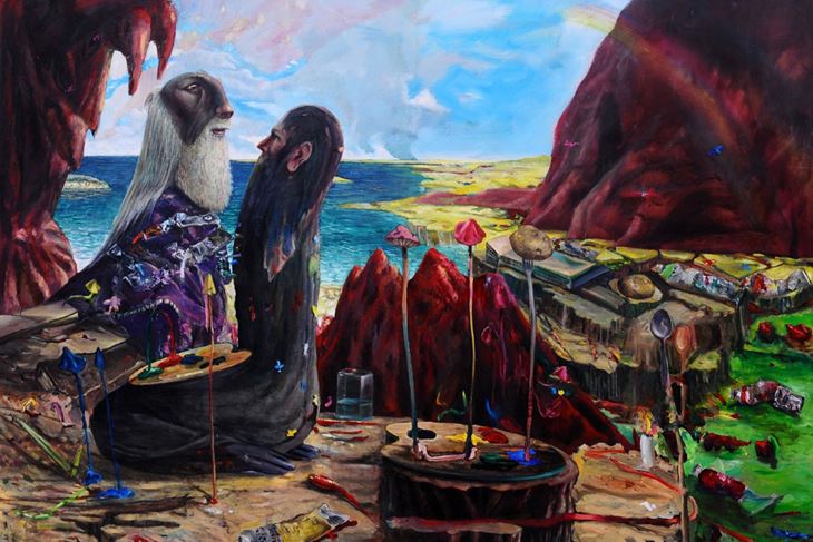 B. Šumonja, M. Jakše "Il pittore pregha il dio per gli colori ad olio", 2017. 
