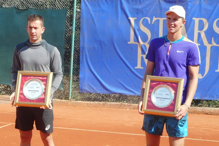 Finalisti rovinjskog turnira - Corentin Denolly i Martin Damm (Snimio Ivica Radetić)