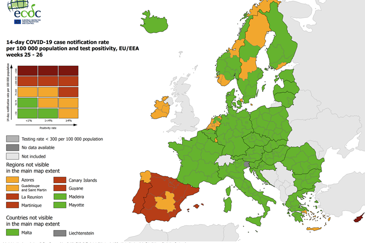 ECDC karta Europe