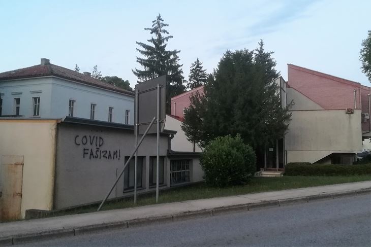 Grafit na Domu zdravlja Pazin (Snimio Anđelo Dagostin)