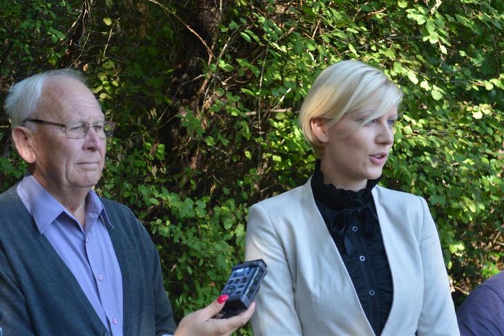Predsjednik  Udruge antifašista Labinštine Severino Franković i  zamjenica gradonačelnika Labina Federika Mohorović  Čekada