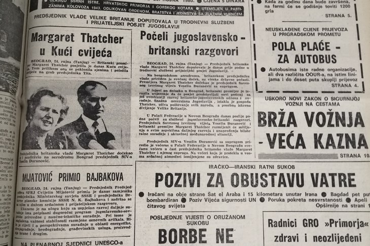 Naslovnica Glasa Istre iz 1981. godine