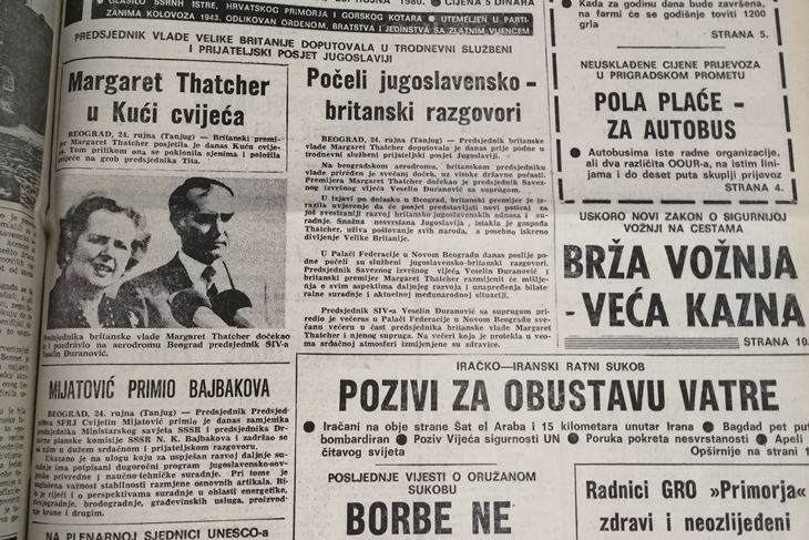 Naslovnica Glasa Istre iz 1981. godine