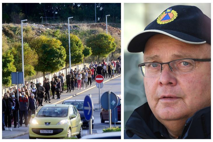 Jedino što može zaustaviti virus je imunizacija - jučerašnja gužva za cijepljenje u Puli / Dino Kozlevac (Snimili Dejan Štifanić / Milivoj Mijošek)