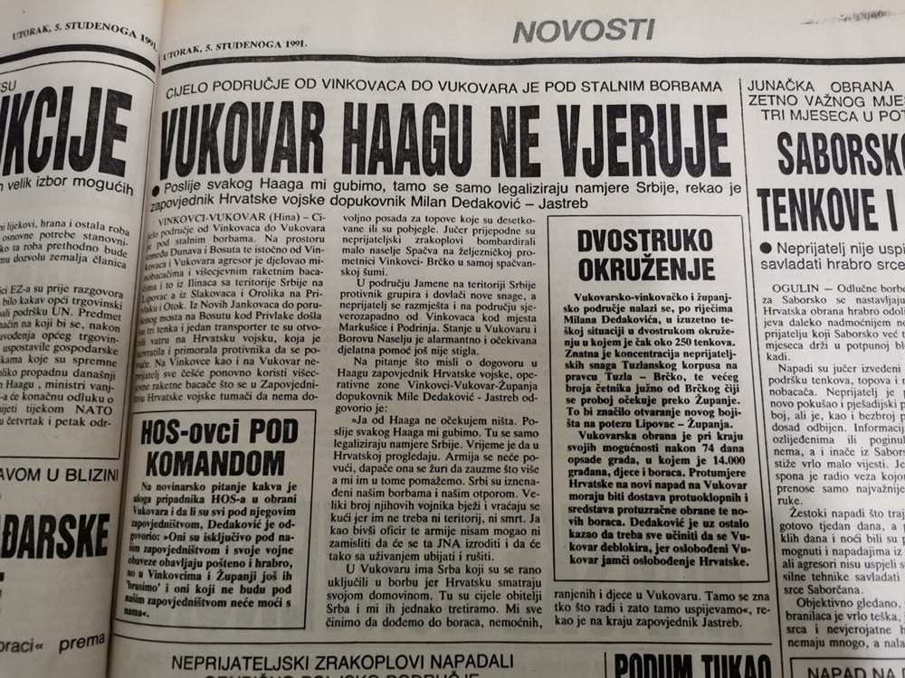 Vukovar 1991. u Glasu Istre