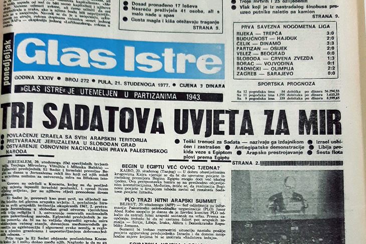 Naslovnica Glasa Istre iz 1977. godine