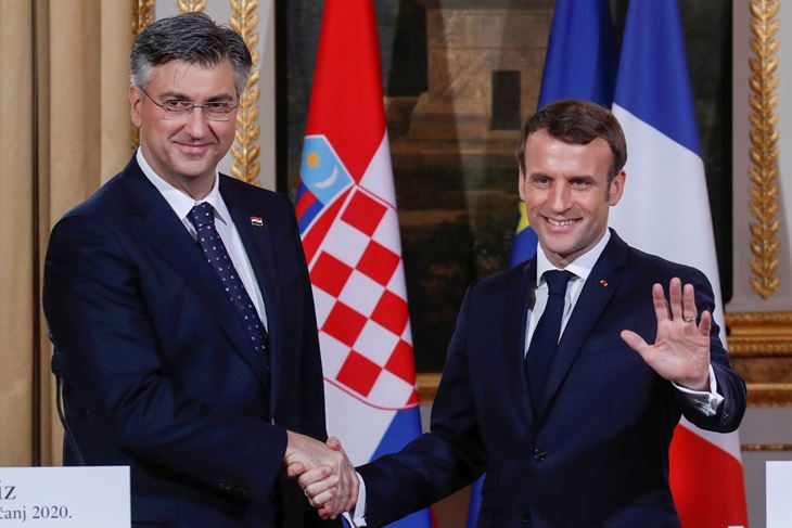Plenković i Macron (EPA)