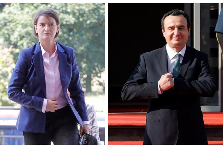 Ana Brnabić / Albin Kurti, kosovski premijer (Peđa Milosavljević/Cropix / EPA)