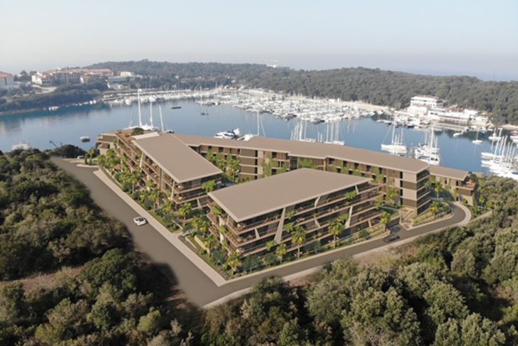Simulacije buduće apartmanske gradnje iznad Tehnomontove marine u Puli