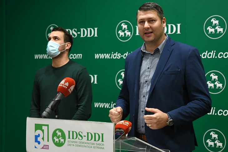 Igor Orlić i Enea Codacci na današnjoj konferenciji za novinare (Snimio Milivoj Mijošek)