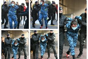 Brnada i policajci ispred zgrade riječkog suda (Cropix)