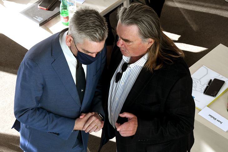 Boris Miletić i Ivan Jakovčič na Županijskoj skupštini krajem 2021. (Snimio Milivoj Mijošek)