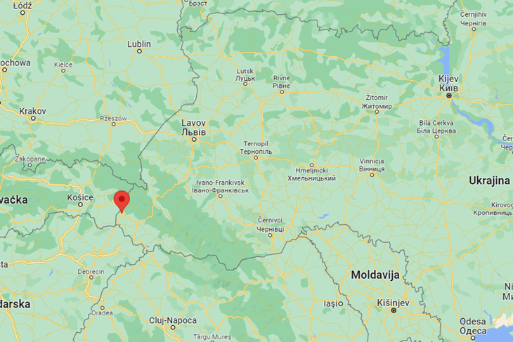 Uzhgorod se nalazi na krajnjem zapadu Ukrajine (Google Maps)