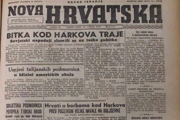 Naslovnica Nove Hrvatske od 22. svibnja 1942.