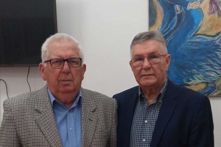 Franc Dobrilović i Mario Ritoša, bivši i sadašnji predsjednik Kluba umirovljenika Galija Poreč