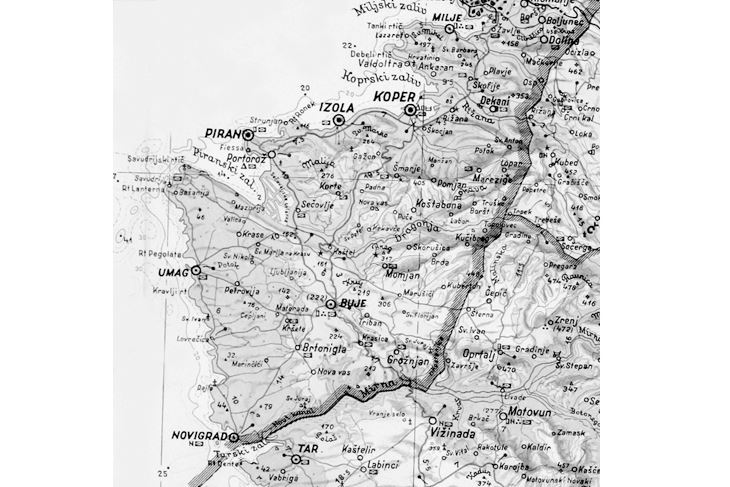 Karta Zone B Slobodnog teritorija Trsta (Centro di Ricerche Storiche)