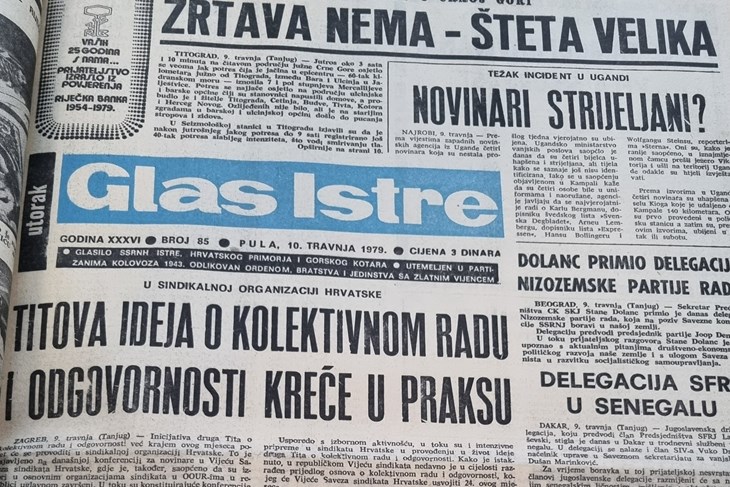 Naslovnica Glasa Istre iz 1979. godine