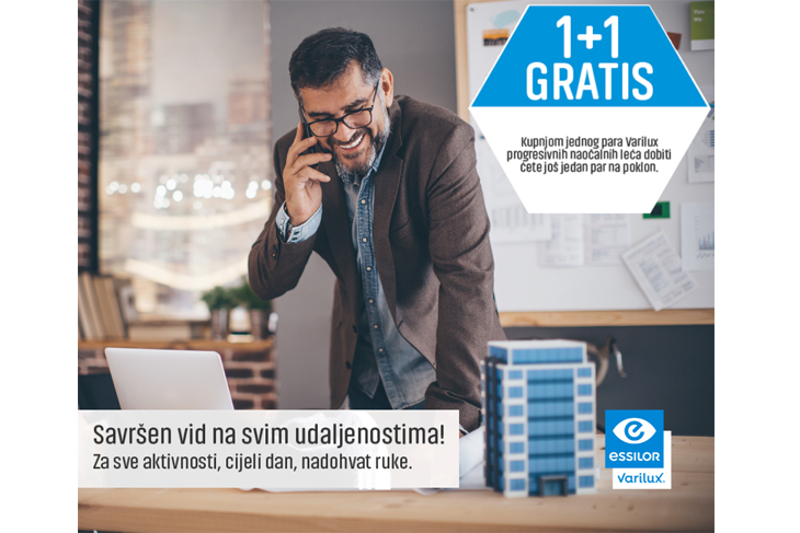 Obavite specijalistički pregled vida u optici Vision Center Pula i osigurajte si dva para Varilux progresivnih naočalnih leća po cijeni jednog progresiva
