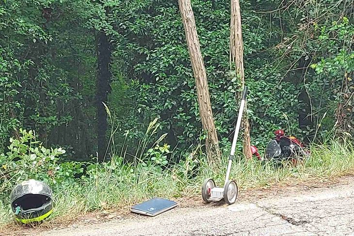 Motor sletio sa ceste (snimila Sanja BOSNIĆ)