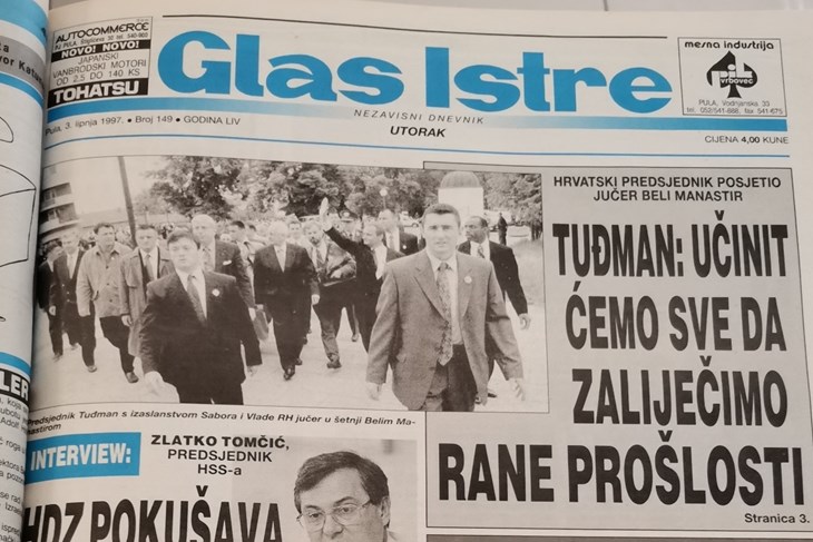 Naslovnica Glasa Istre iz 1997. godine