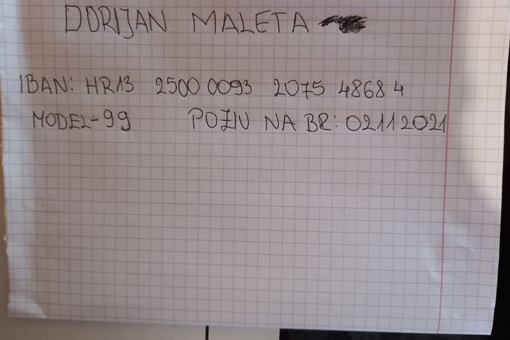 Račun za pomoć obitelji Maleta iz Klokočevaca