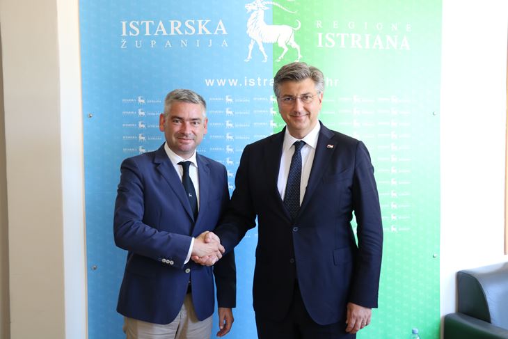 Boris Miletić i Andrej Plenković (Foto: Istarska županija)