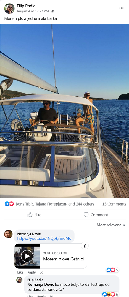 Devićeva objava na društvenim mrežama