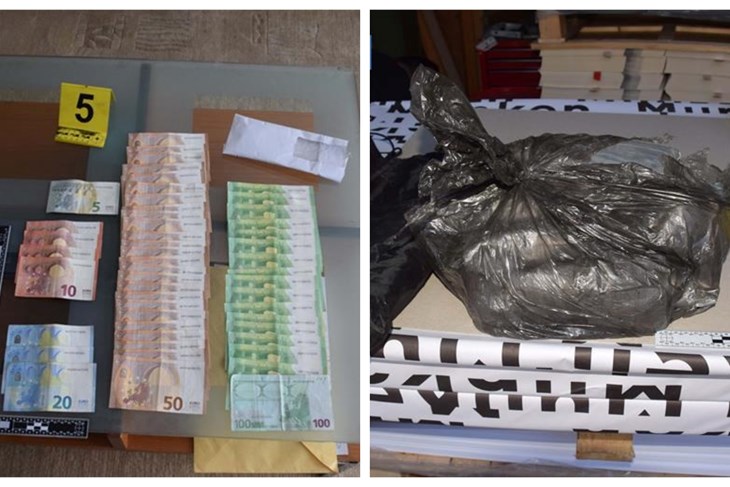 Droga i novac zaplijenjeni od petorice dilera (foto: PU istarska)